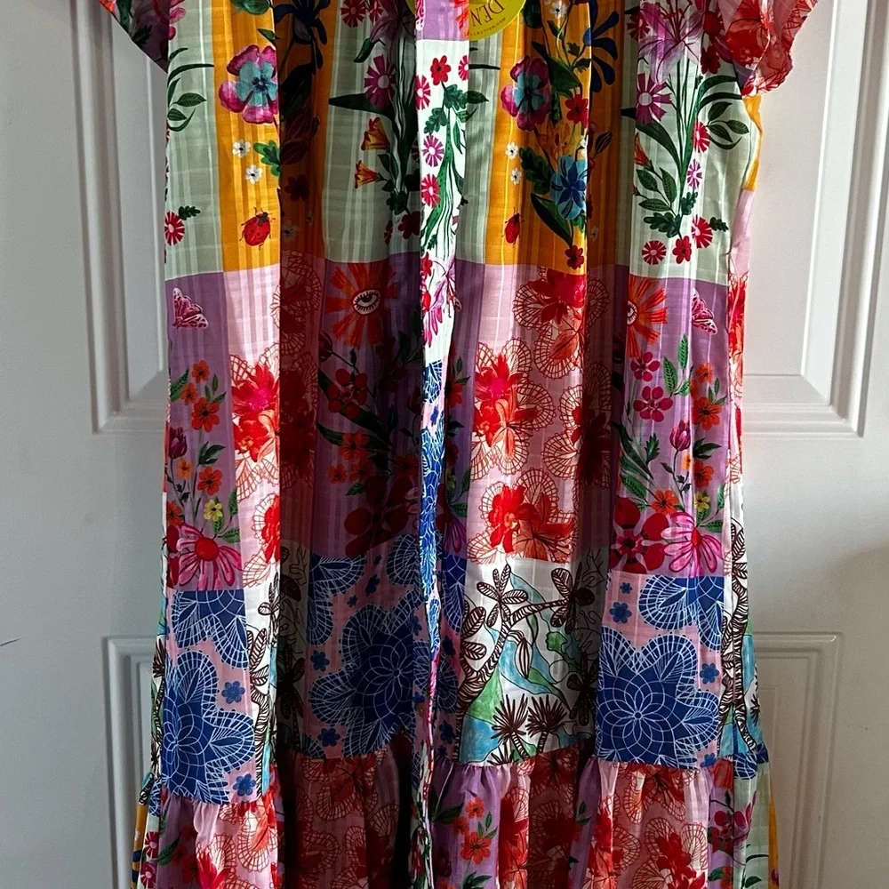 NEW ALDEN ADAIR women's heather dress in floral Size Large. - Picture 2 of 9